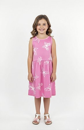 Vestido Juvenil Brandili Borboletas Rosa