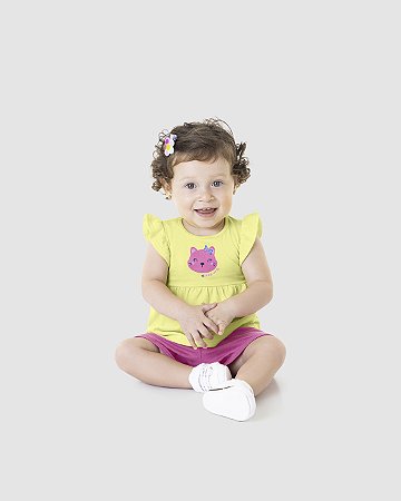 Conjunto Infantil Menina Malwee Tamanho P-M-G Verão
