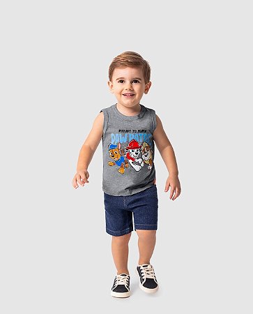 Regata Infantil Menino Malwee Personagem Patrulha Canina Tamanhos 1-2-3  Licenciada
