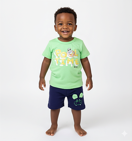 Conjunto Bebê Infantil Menino Rei Rex Verão
