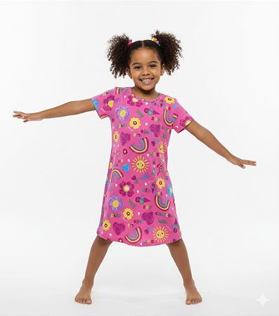 Vestido Infantil Menina Kely Ket Tamanho 6 Estampado Verão