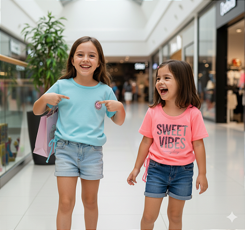 Blusa Infantil Menina Brandili Tamanho 6-8 Verão