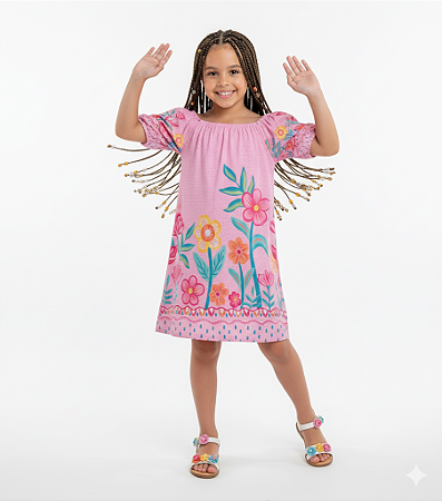 Vestido Infantil Menina Kely Ket Tamanho 6 Floral Verão