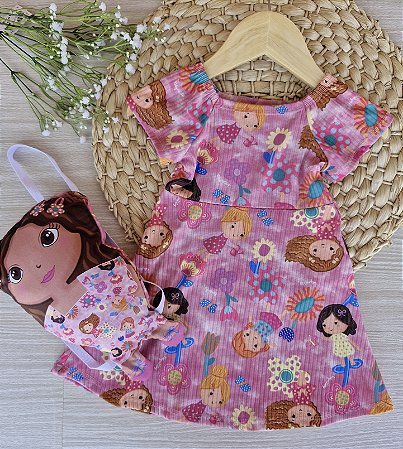 Vestido Infantil com Mochila Boneca Kely Ket Verão