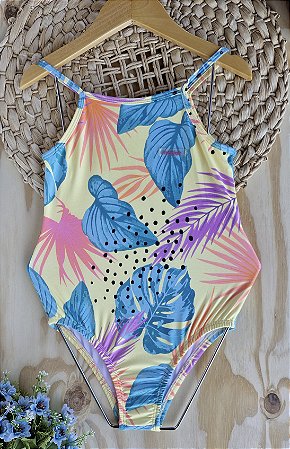Maiô Infantil Menina Marlan Folhagens Tropical Verão