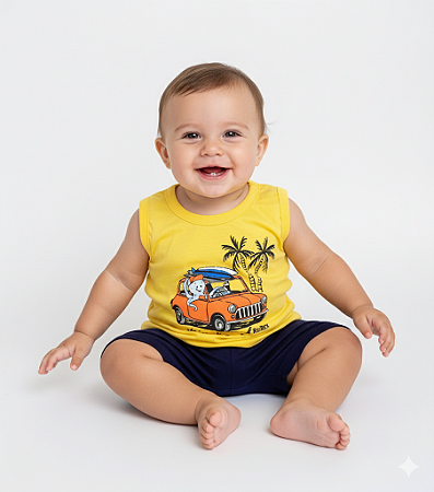 Conjunto Infantil Menino Rei Rex Tamanho 1 Verão