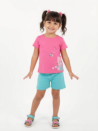 Conjunto Infantil Menina Malwee Tamanho 1-2-3 Verão