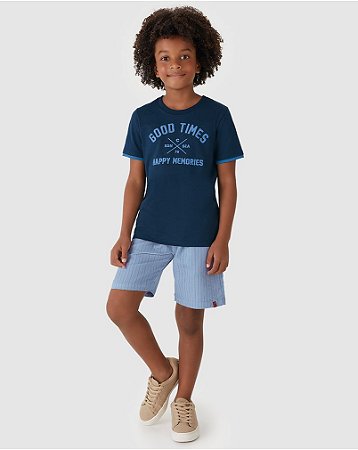 Conjunto Infantil Carinhoso Menino Good Time Happy Memories Em Algodão