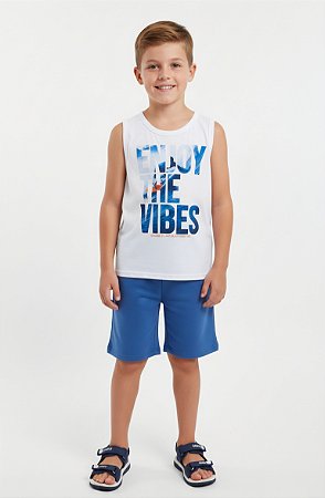 Conjunto Infantil Menino Kyly Regata e Bermuda em Moletinho