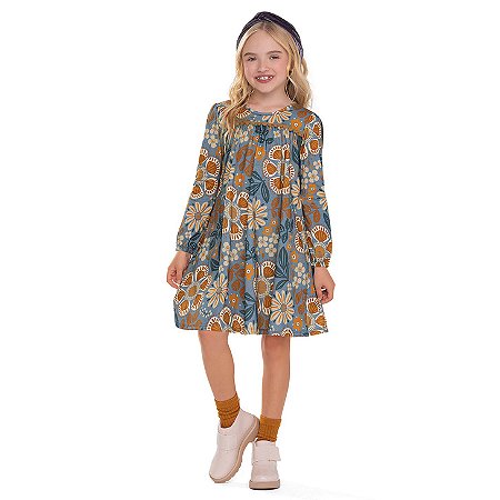 Vestido Infantil Menina Floral Nanai Inverno 2026