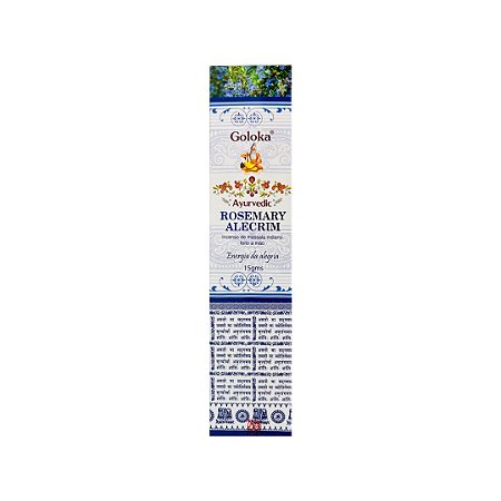 Incenso Indiano Goloka Ayurvedic - Rosemary Alecrim - 15 g