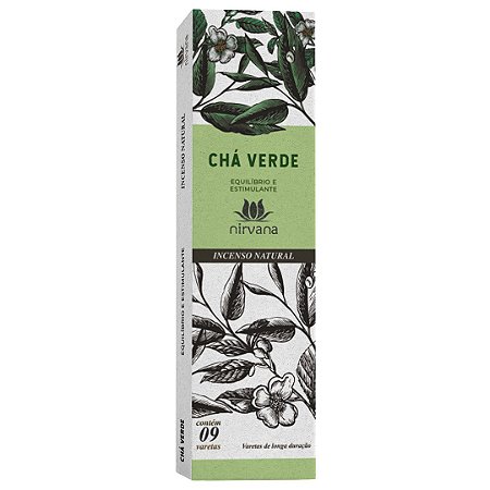 Incenso Nirvana Natural - Chá Verde - 9 Varetas