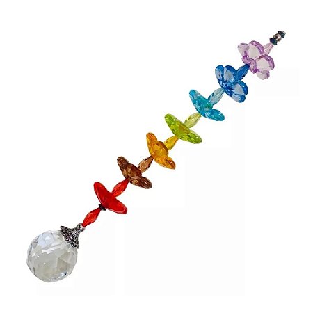 Mobile 7 Chakras Com Esfera De Cristal - Decorativo - 20cm