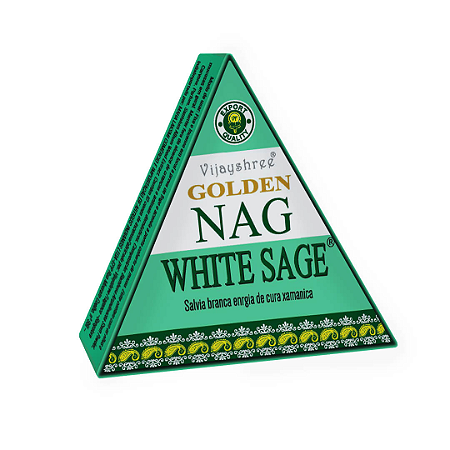 Incenso Cone Cascata Cx Triangular - Golden Nag - Salvia Branca