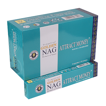 Incenso Indiano Golden Nag Vijayshree - Box Com 12 - Attract Money