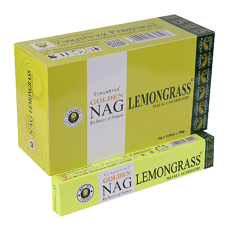 Incenso Indiano Golden Nag Vijayshree - Box Com 12 - Lemon Grass