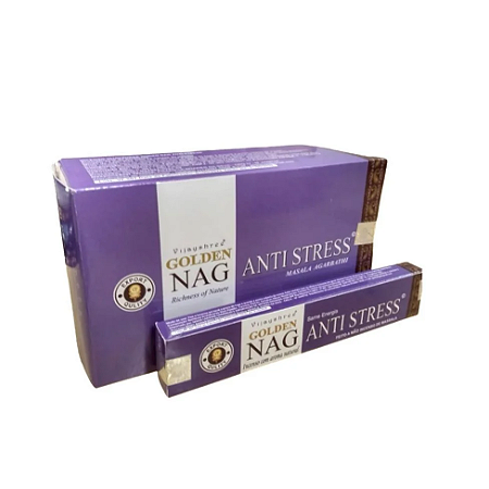 Incenso Indiano Golden Nag Vijayshree - Box Com 12 - Anti Stress