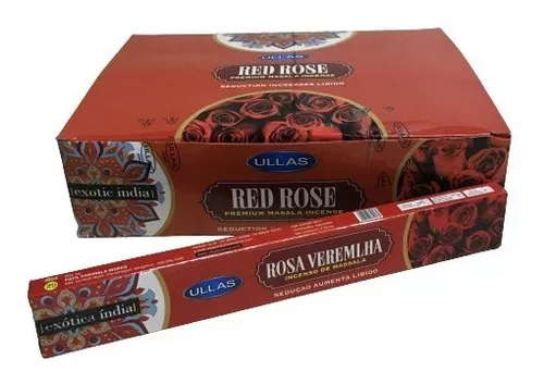 INCENSO EXOTIC INDIA ULLAS - AROMA ROSA VERMELHA