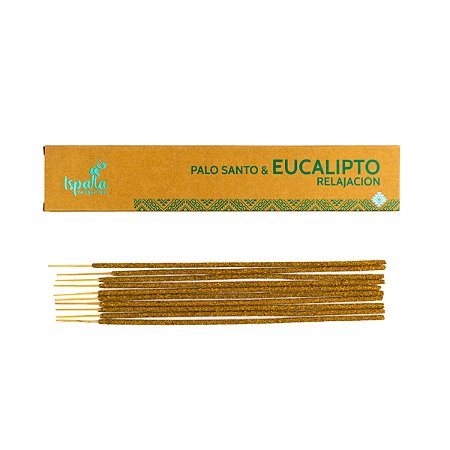 INCENSO PERUANO ISPALLA 10 VARETAS - AROMA PALO SANTO &  EUCALYPTUS - RELAXAMENTO