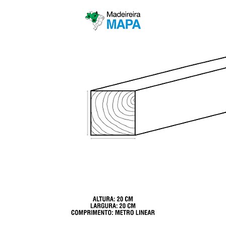 QUADRADO 20X20 GARAPEIRA