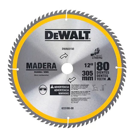 Disco para Serra Esquadria Madeira de 12" x 80D da Dewalt