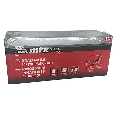 Pinos para Pinadores Pneumáticos 40 mm Tipo 18GA MTX