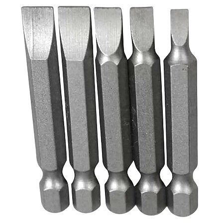 Jogo de Bits Fenda de Cromo Vanádio 50 mm com 5 Peças Fertak