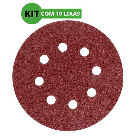 Disco Lixa Aderente com Furo Grão 80 125mm Fertak