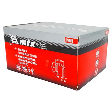 Grampos 16mm para Grampeador Tipo 20GA MTX