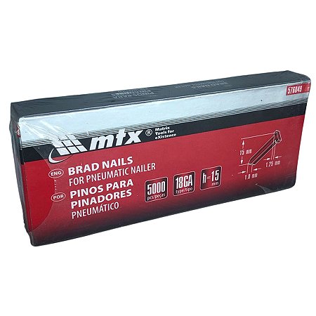 Pinos para Pinadores Pneumáticos 15 mm Tipo 18GA MTX