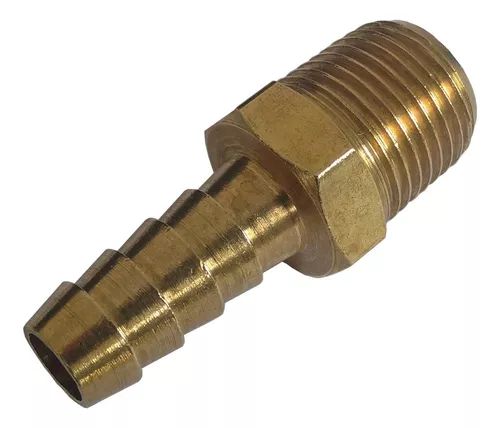 Espigão em latão Adaptador Macho 1/4 por 1/4 Rosca BSP