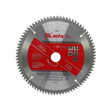 Disco de Widea 80 Dentes p/ Serra Esquadria 10" x 1/4" MTX
