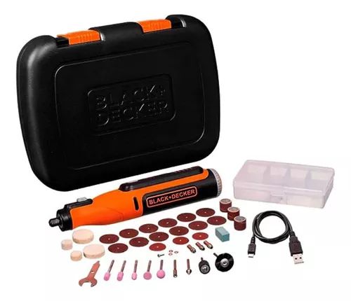 Kit Micro Retifica 8 Volts Lítio-ion 35 Acessórios Black+Decker