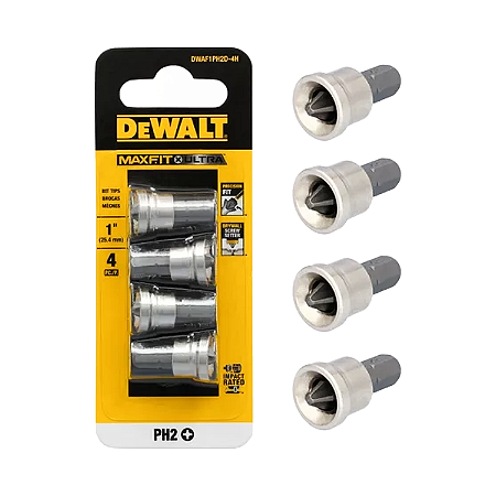 PONTAS PHILLIPS PH2 MAXFIT P/ DRYWALL CARTELA C/4 - DEWALT