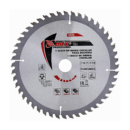 DISCO CIRCULAR WIDEA 185MM 7,1/4 POL 22,23 MM 48 DENTES MTX