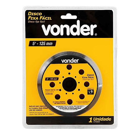 BASE DE VELCRO (FIXA FACIL) 125MM P/ LIXADEIRA LRV355 VONDER