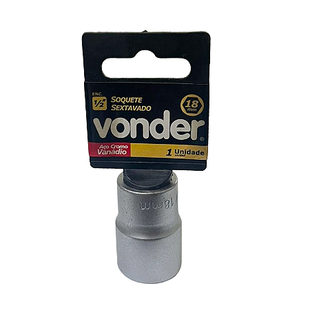 Soquete Sextavado Encaixe 1/2 18mm Vonder - 3039100018