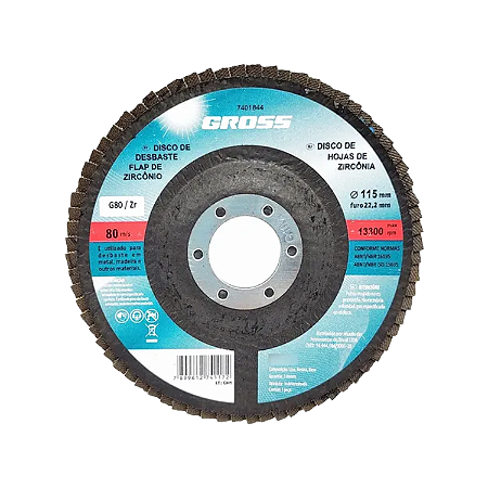 DISCO FLAP GRAO 80 - 115MM X 22MM GROSS 7401844 - UNITARIO