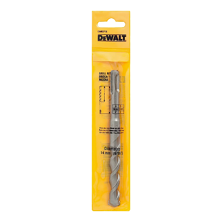 BROCA DE 14mmx160mm PARA MARTELETES SDS PLUS DA DEWALT - DW00716