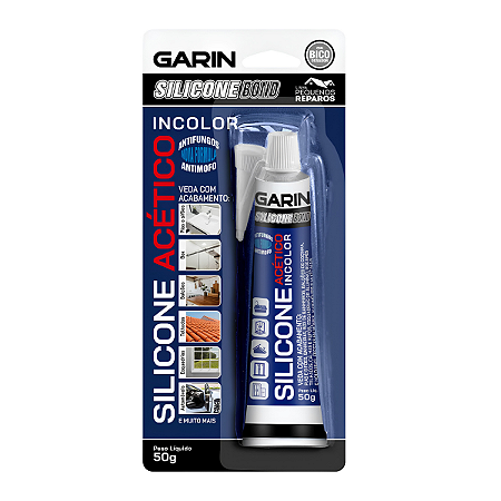 Silicone Acético 50g Incolor Vedação Anti Mofo Garin