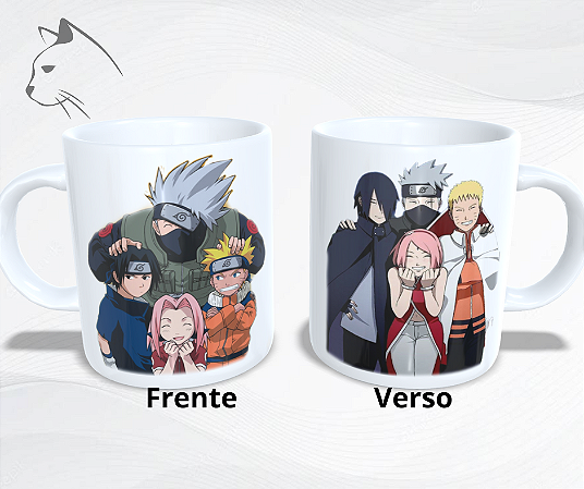 Caneca Personalizada Naruto Sakura Kakashi Sasuke Time 7 Equipe 7 Anime  desenho