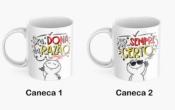Kit 2 Canecas de Cerâmica - Flork Namorados Frases