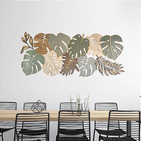 Quadro Escultura de Parede Natureza Folhas Tropicais