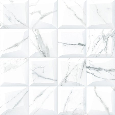 Porcelanato Carrara Relevo 3D 72x72cm - RXAR72726