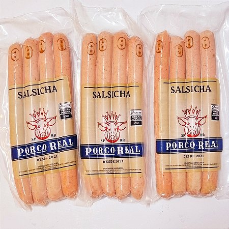 PORCO REAL - Kit 3 Pcts de Salsicha com quatro unids cada