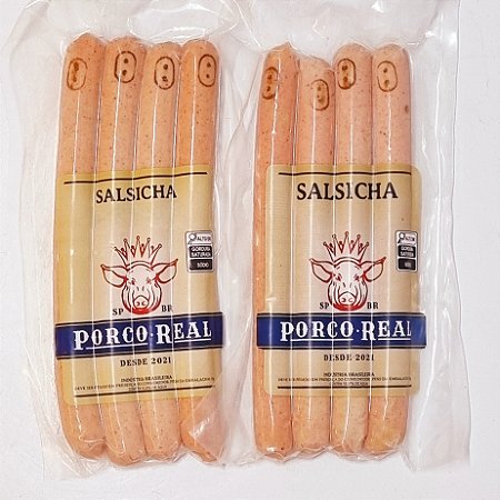 PORCO REAL - Kit 2 Pcts de Salsicha com quatro unids cada