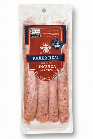 PORCO REAL - Linguiça Fininha com quatro unids - Peso variável entre 230 e 280g