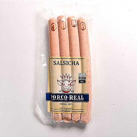 PORCO REAL - Salsicha com quatro unids - Peso variável entre 275 e 300g
