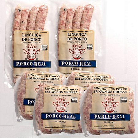 PORCO REAL - Kit Promo Linguiças - 4 Gomos e 2 Fininhas