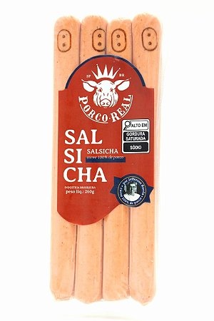 PORCO REAL - SUPER PROMO - Salsicha com quatro unids - Peso variável entre 275 e 300g